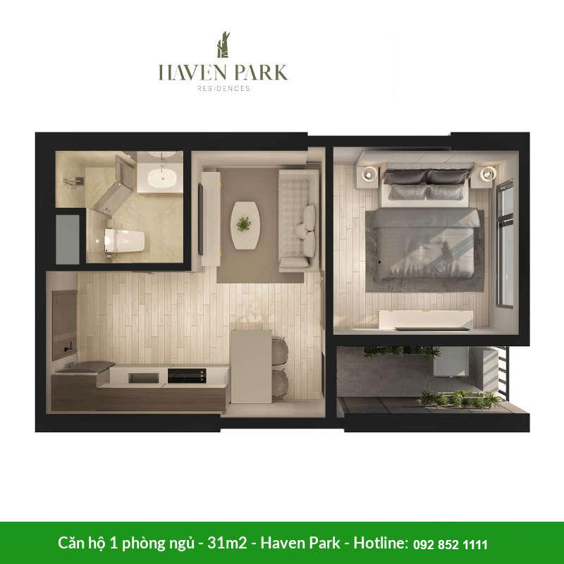 Căn hộ Haven Park - 1PN 31m2