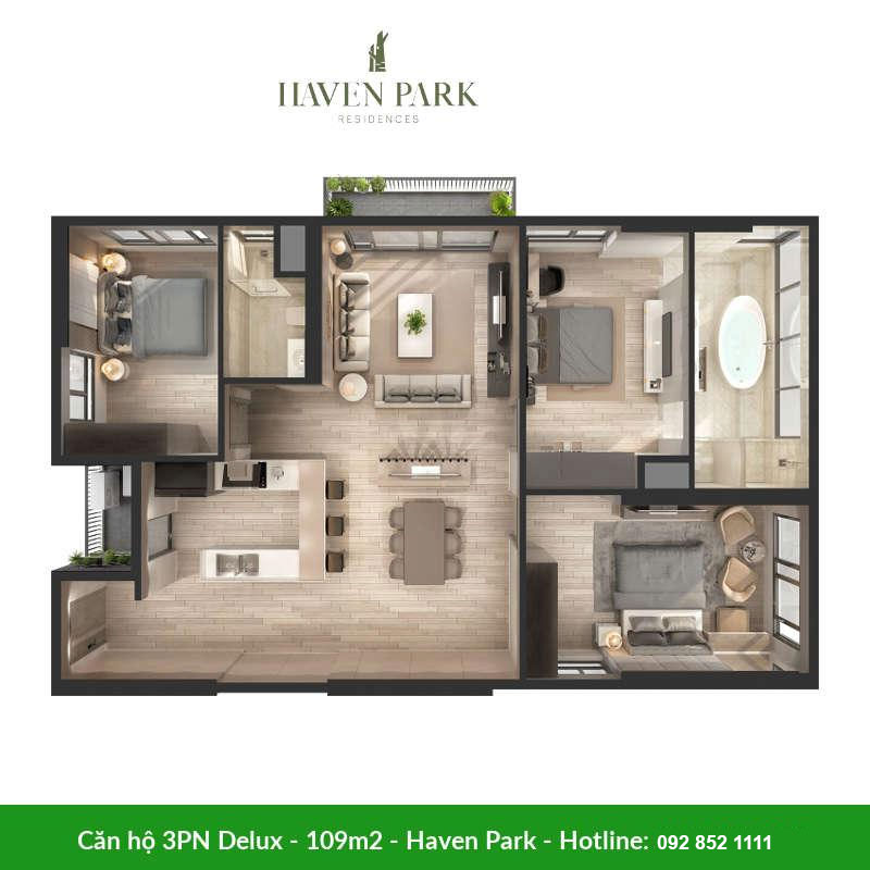Căn hộ Haven Park - 3PN 101m2 và 109m2